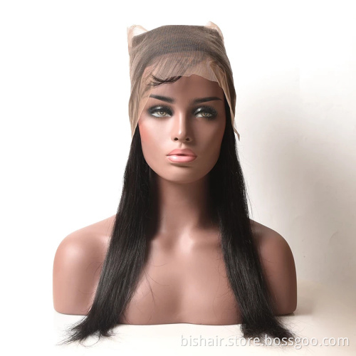 Vendor Hd Transparent Swiss Lace Front Wig Human Hair 360 Lace Frontal Wig Straight Glueless Brazilian 100% Virgin Full Lace Wig